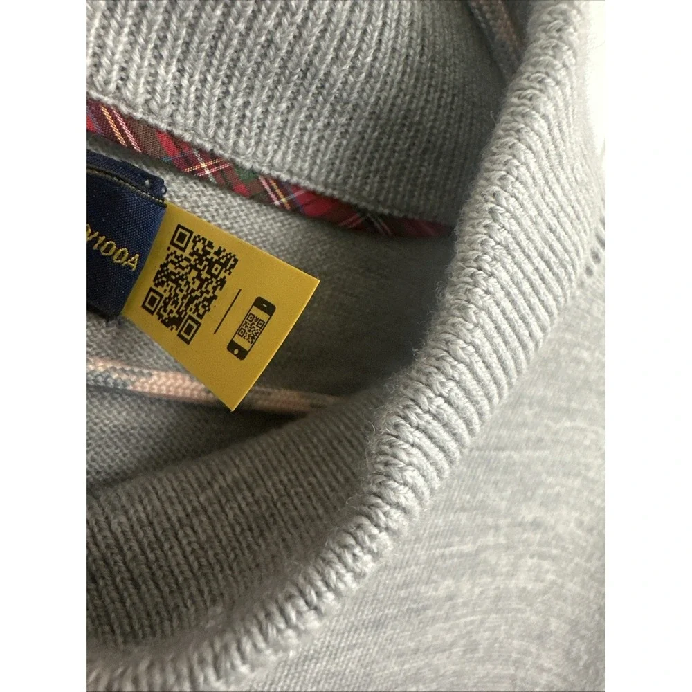 Polo Golf Ralph Lauren Men Size Large Merino Wool Mockneck Sweater Gray *READ*